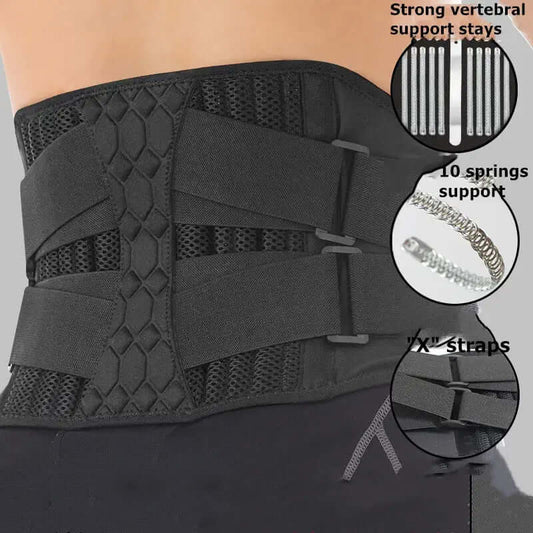 Lumbar Support Belt Lower Back Brace SNAP AND STRAP